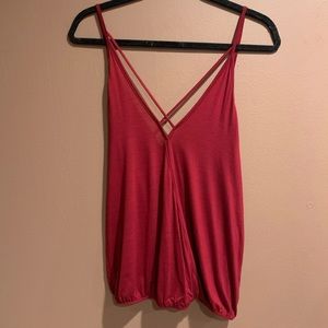 Red V-Neck Tank Top